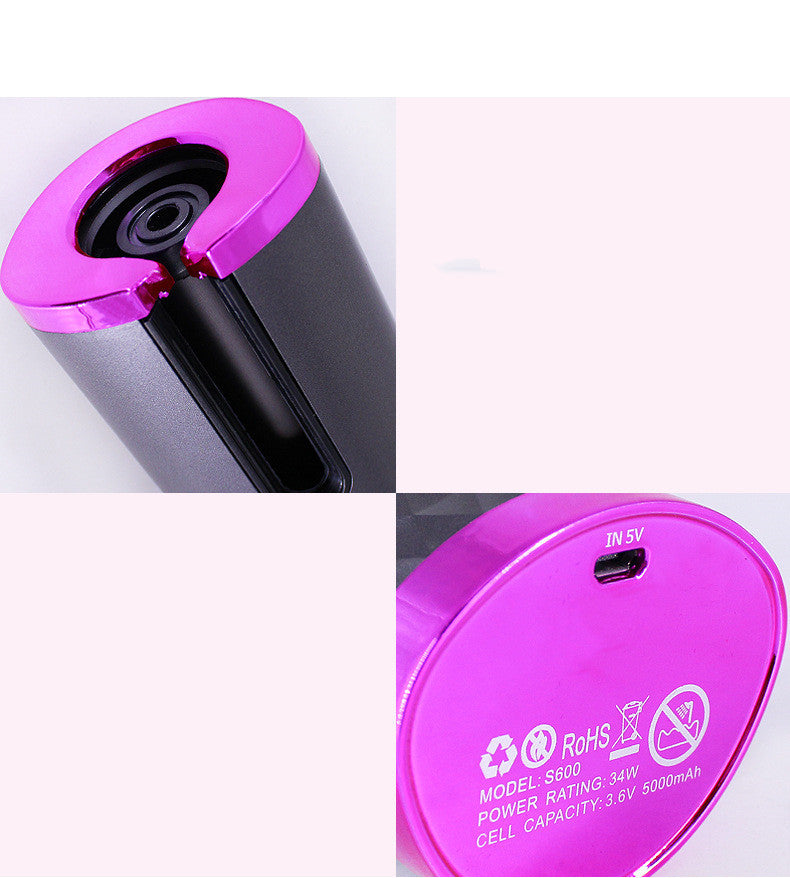 Rizador de pelo automático recargable para mujer, rizador de pelo portátil, pantalla LCD, rizador giratorio de onda rizadRizador de pelo automático recargable para mujer, rizador de pelo portátil, pantalla LCD, rizador giratorio de onda rizado de cerámica