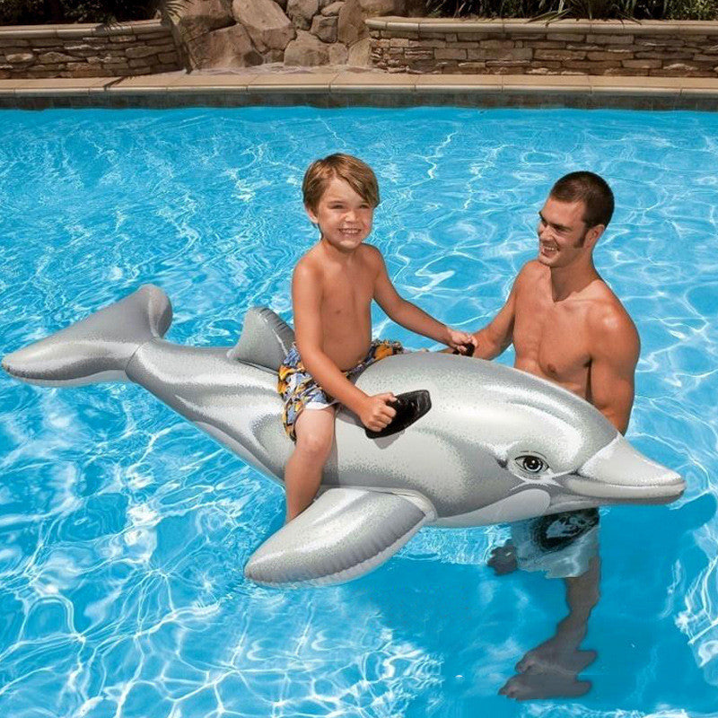 Colchoneta hinchable para niños, asiento de delfín,montaje de agua para bebé, juguete para jugar en el agua