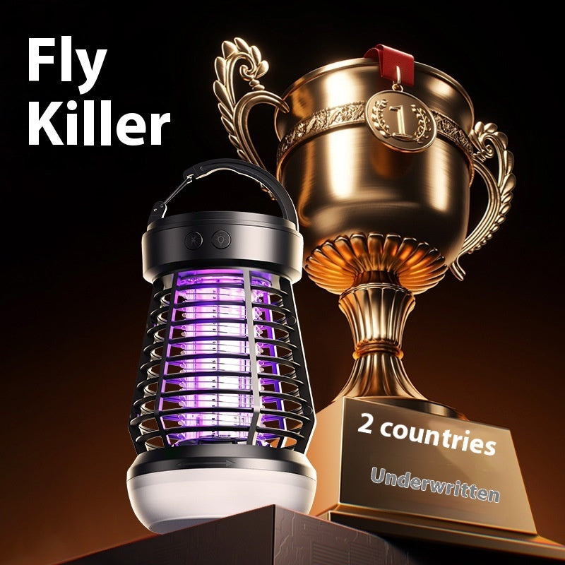 Lámpara asesina de mosquitos 2 en 1, atrapamoscas eléctrico, asesino de mosquitos eléctrico recargable USB, trampa eléctrica para moscas con luz nocturna, luz de emergencia, terraza asesina de mosquitos, camping