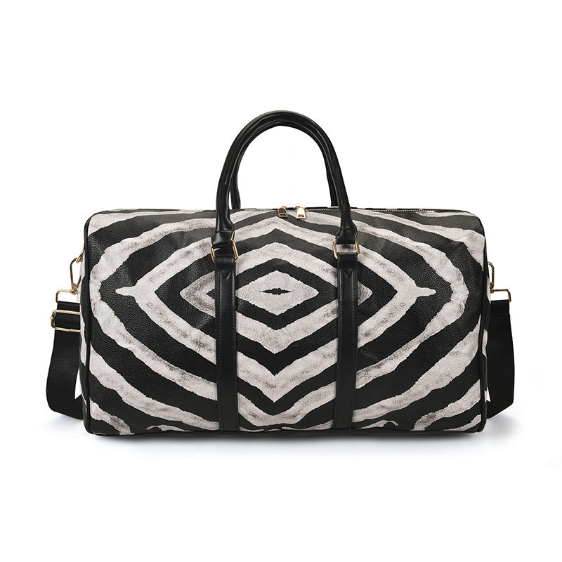 Bolso de mano en contraste con estampado de leopardo de gran capacidad, bolso de gimnasio de hombro