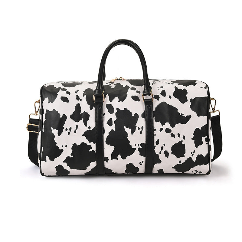 Bolso de mano en contraste con estampado de leopardo de gran capacidad, bolso de gimnasio de hombro