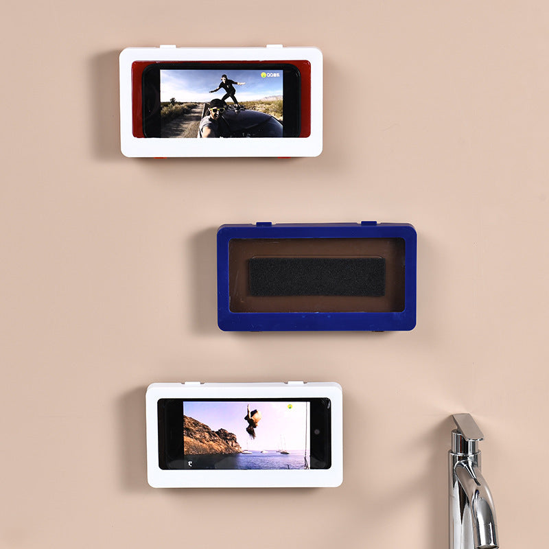 Bathroom Waterproof Mobile Phone Case Lazy Holder Free Punching And Rotatable