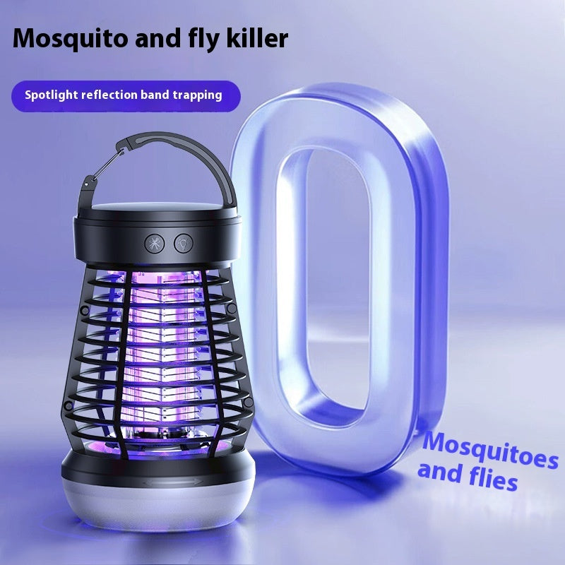 Lámpara asesina de mosquitos 2 en 1, atrapamoscas eléctrico, asesino de mosquitos eléctrico recargable USB, trampa eléctrica para moscas con luz nocturna, luz de emergencia, terraza asesina de mosquitos, camping