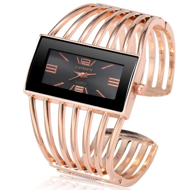 Reloj CANSNOW para mujer, de lujo, a la moda, de oro rosa, con pulsera, para vestir, femenino