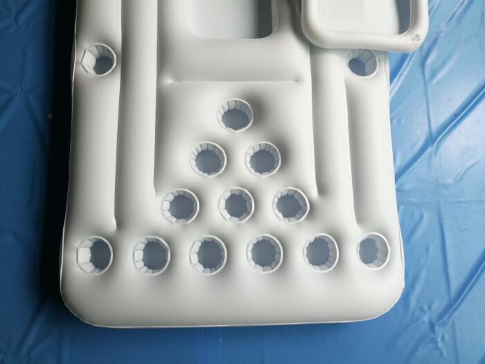 Colchoneta de aire para fiesta acuática, cubo de hielo, enfriador, portavasos, mesa de beer pong inflable, flotador de piscina