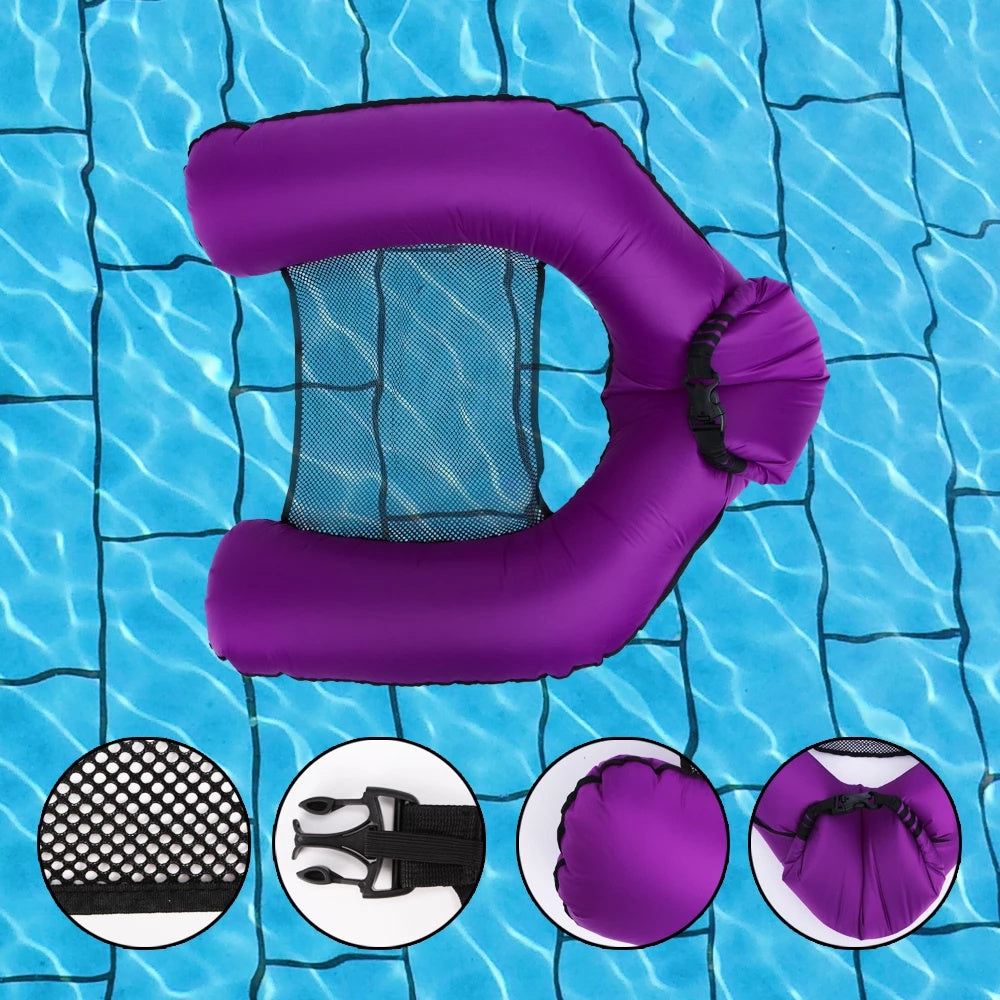 PVC Summer Inflatable Foldable Floating Row Swimming Pool Water Hammock Air Mattresses Bed Beach Water Sports Lounger Chair
