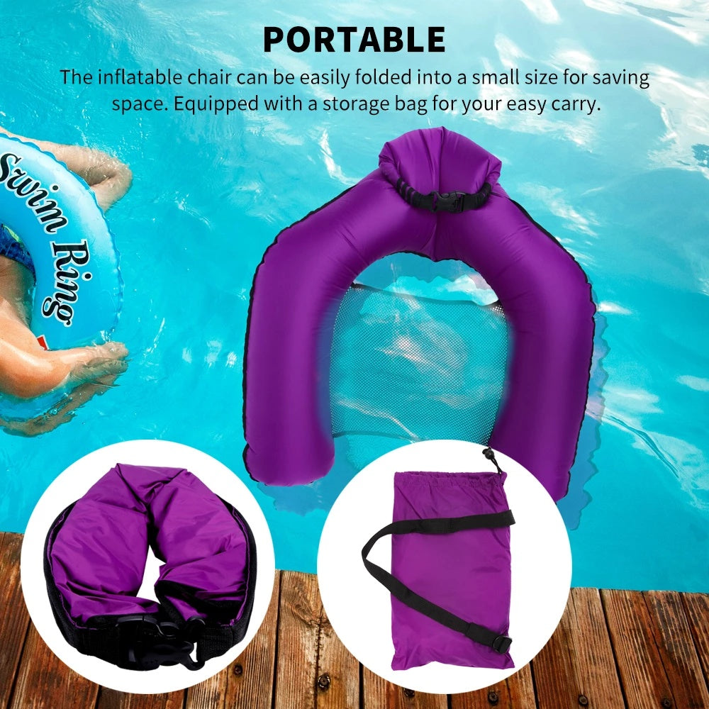 PVC Summer Inflatable Foldable Floating Row Swimming Pool Water Hammock Air Mattresses Bed Beach Water Sports Lounger Chair