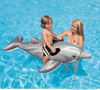 Colchoneta hinchable para niños, asiento de delfín,montaje de agua para bebé, juguete para jugar en el agua
