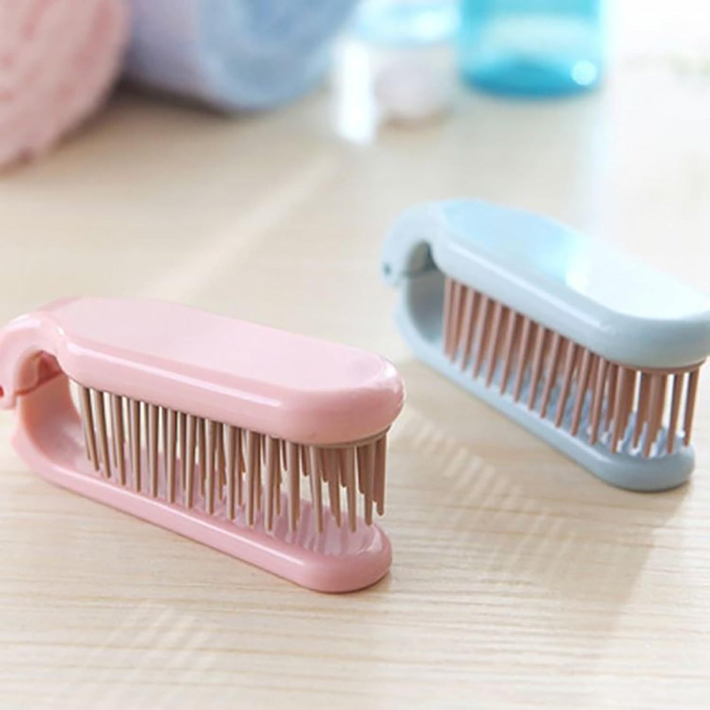 Cepillo plegable para mascotas, cepillo portátil de viaje para mascotas, peine de dientes suaves para cachorros.