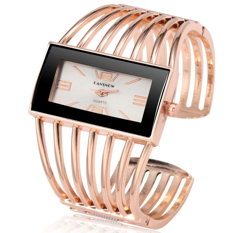 Reloj CANSNOW para mujer, de lujo, a la moda, de oro rosa, con pulsera, para vestir, femenino