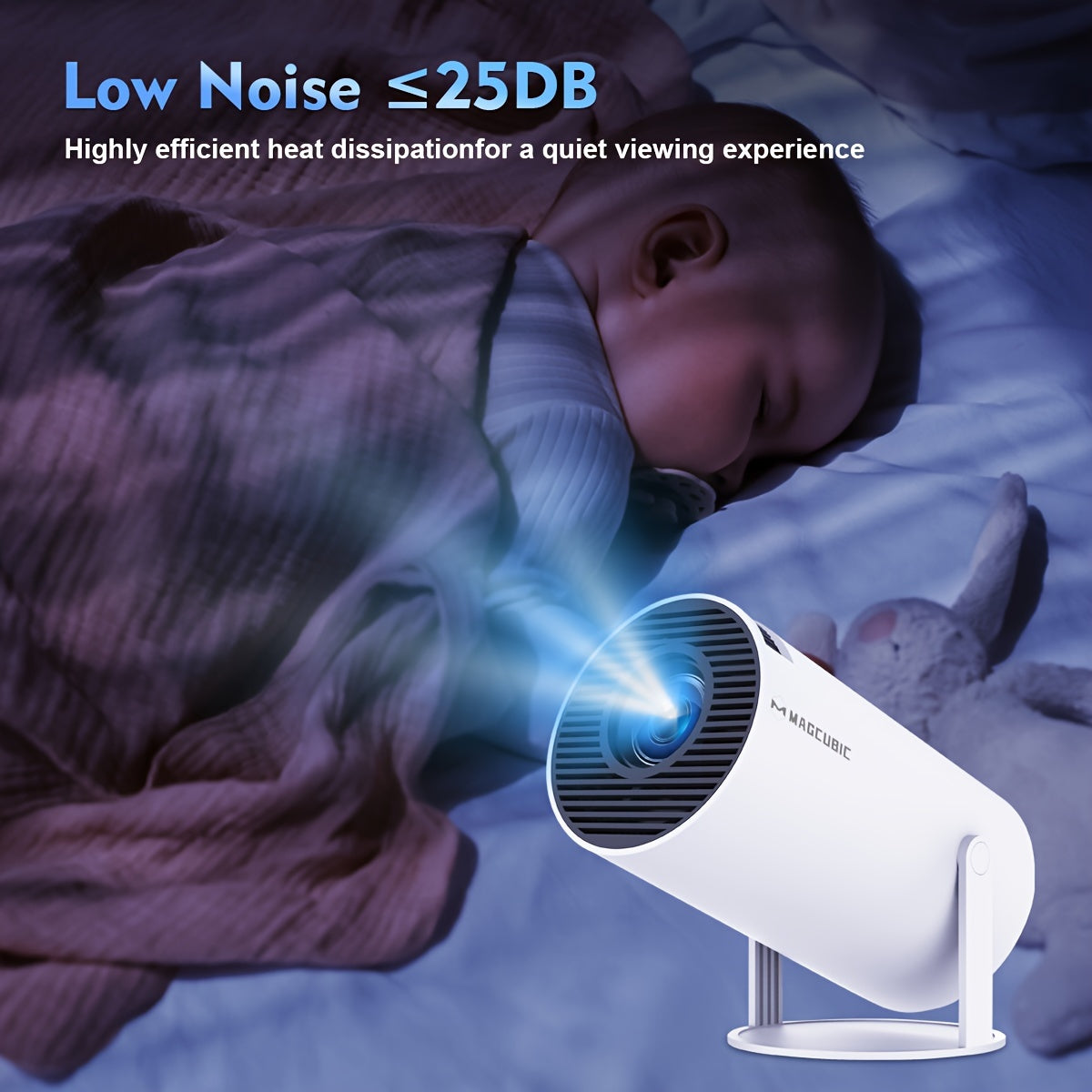 Magcubic Projector Android 11.0 200ANSI WiFi6 EU Plug Allwinner H713 Mali-G312 Dual Wifi HD 1280*720p wireless5.0 4K Auto Correction Home Theater