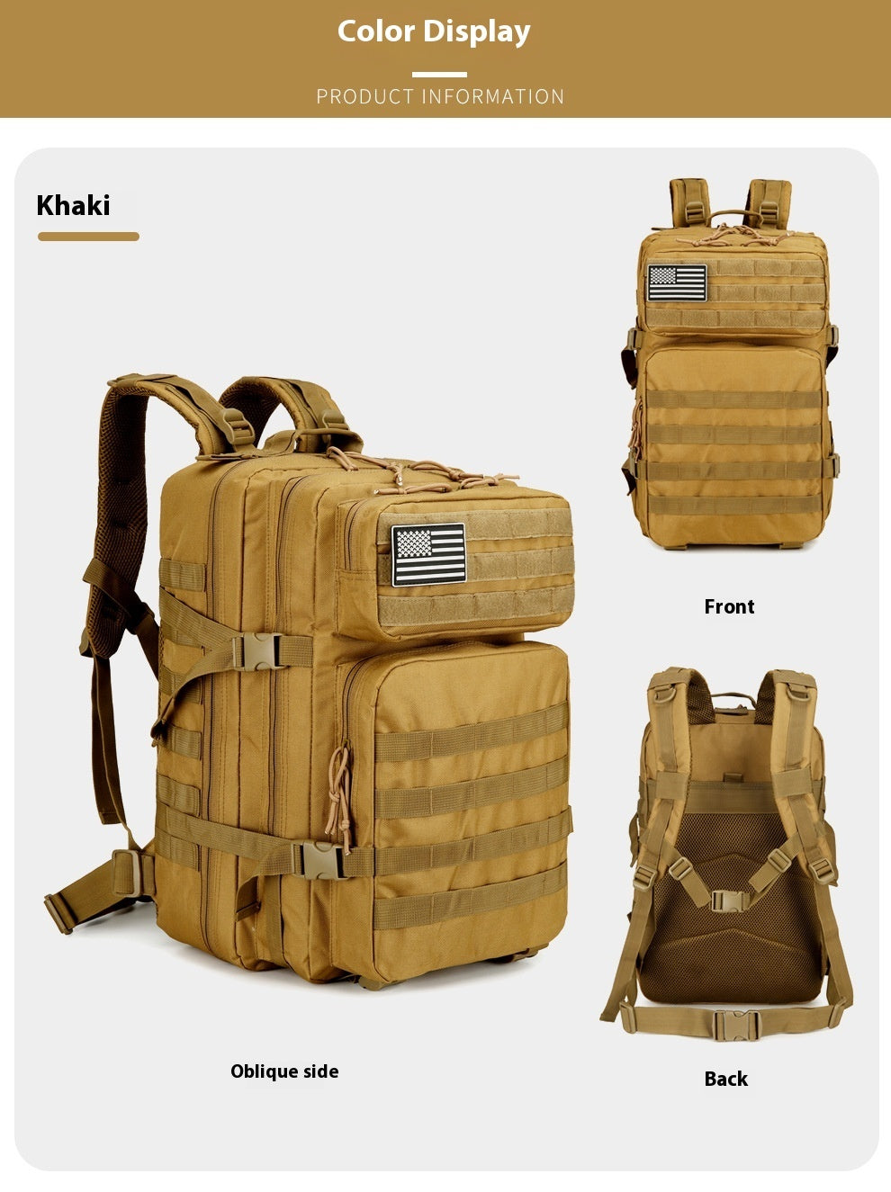 Mochila militar y campamento de 50L