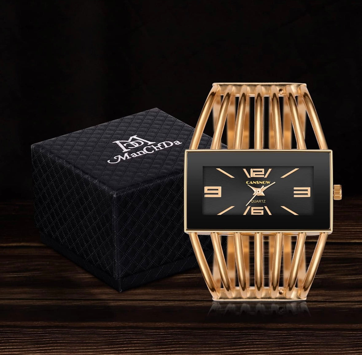Reloj CANSNOW para mujer, de lujo, a la moda, de oro rosa, con pulsera, para vestir, femenino