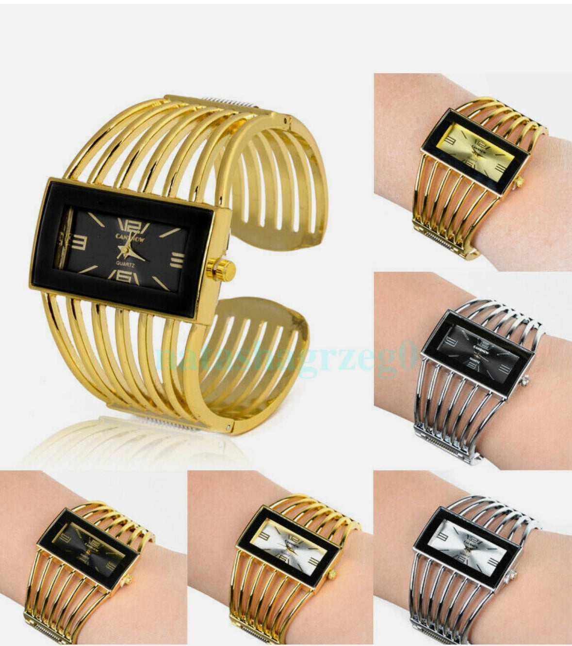 Reloj CANSNOW para mujer, de lujo, a la moda, de oro rosa, con pulsera, para vestir, femenino