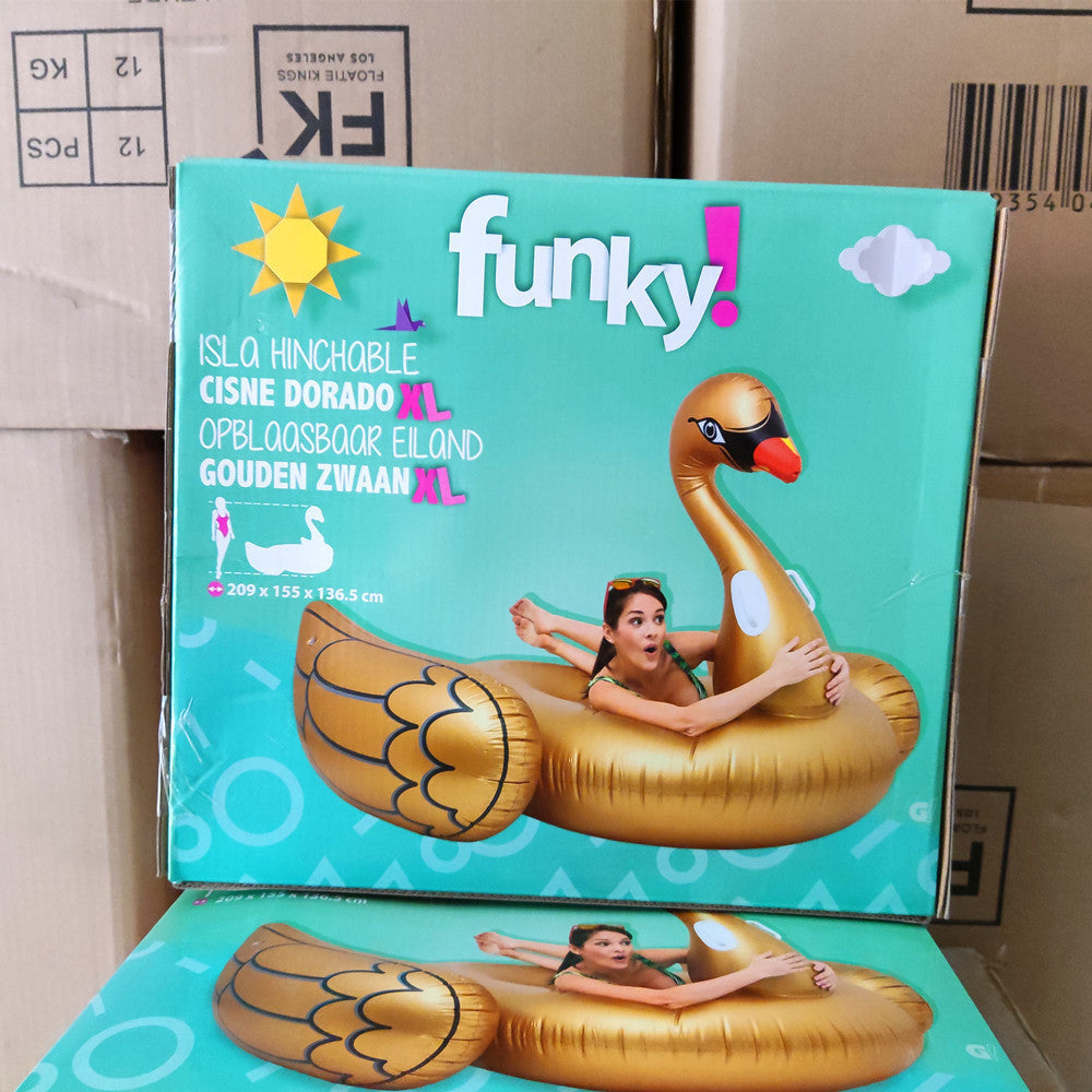 Flotador hinchable para montaje en cisne dorado