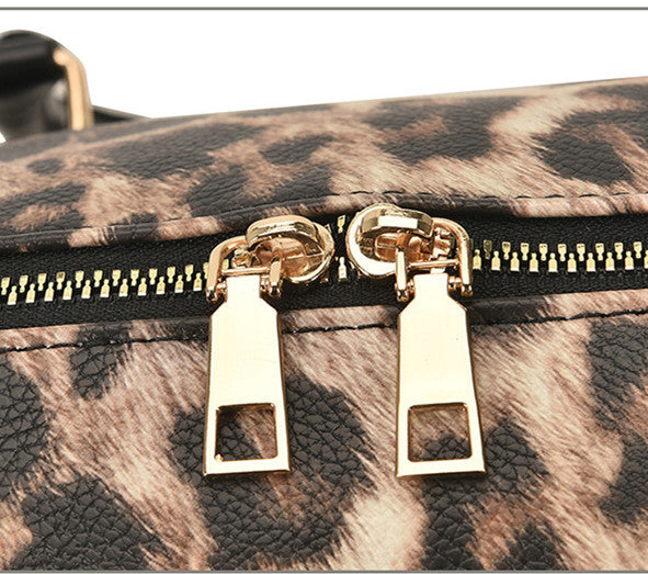Bolso de mano en contraste con estampado de leopardo de gran capacidad, bolso de gimnasio de hombro